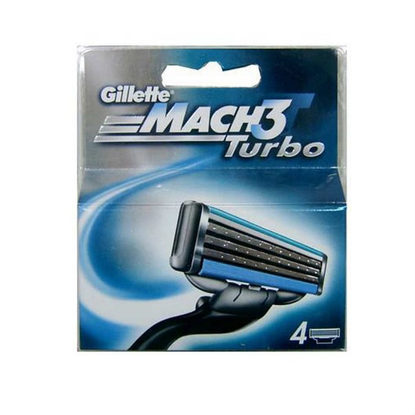 Кассета для станков для бритья gillette mach3 turbo 4 шт